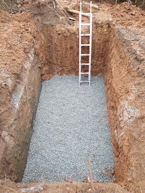 preparation of the area for Tricel treatment tank