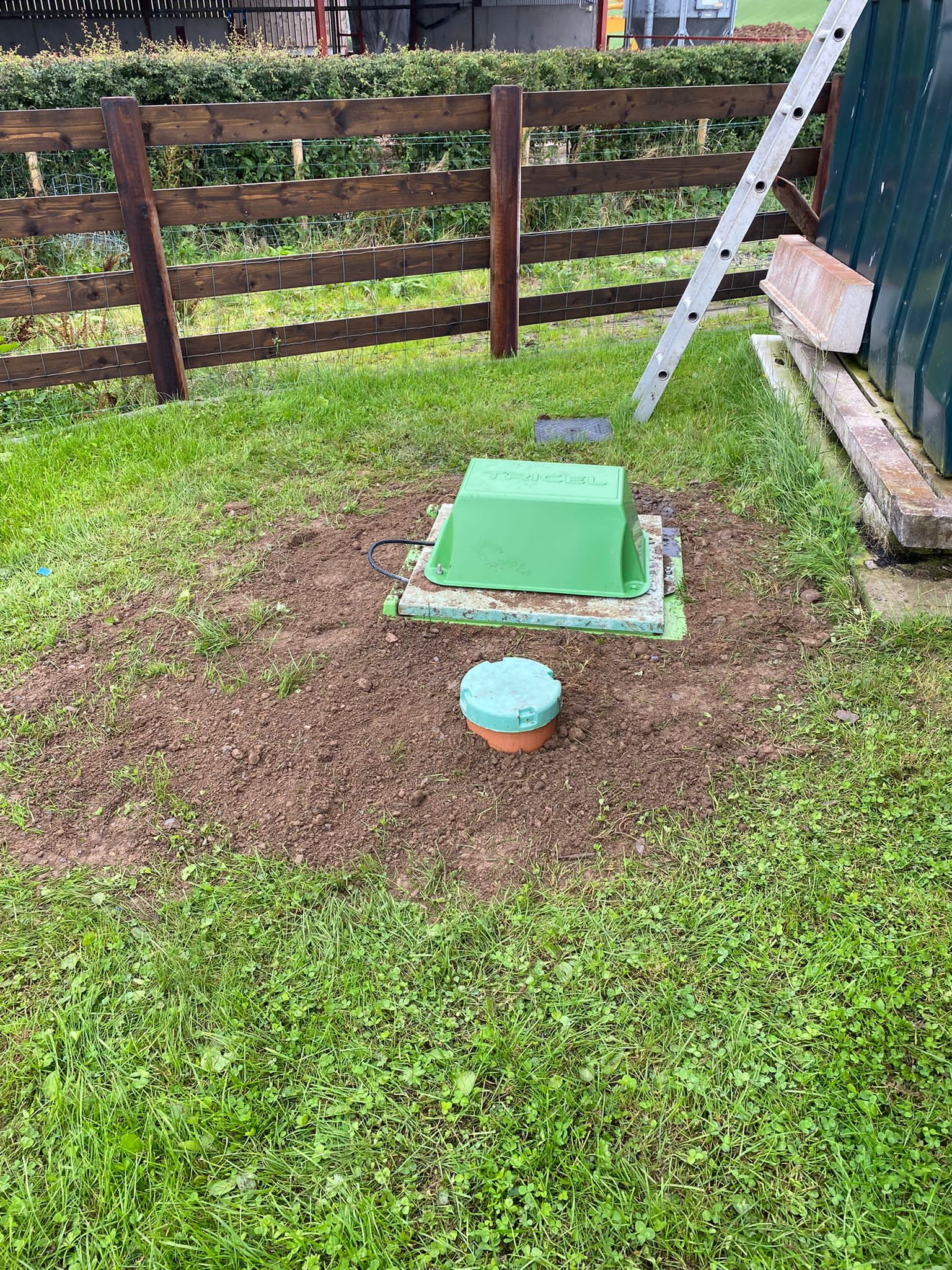 Tricel treatment tank that has had riser fitted