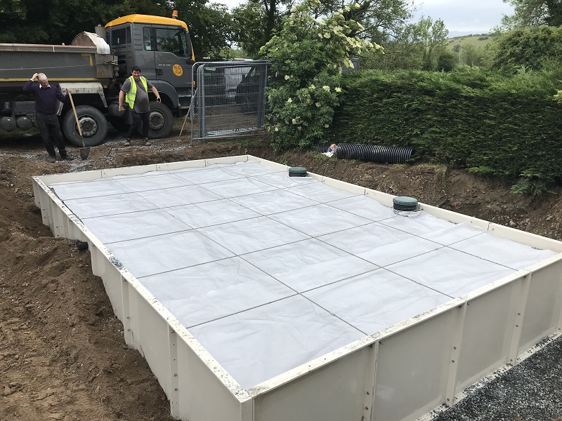 Geotextile layer on Sand filter