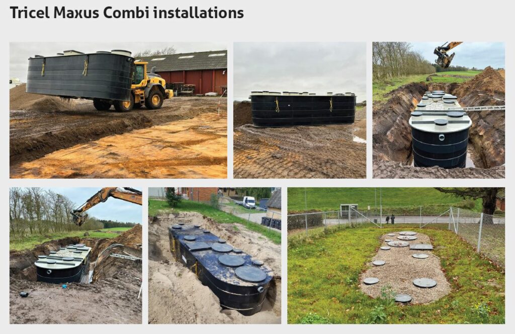 Installation images Tricel Combi commercial sewage treatment plants